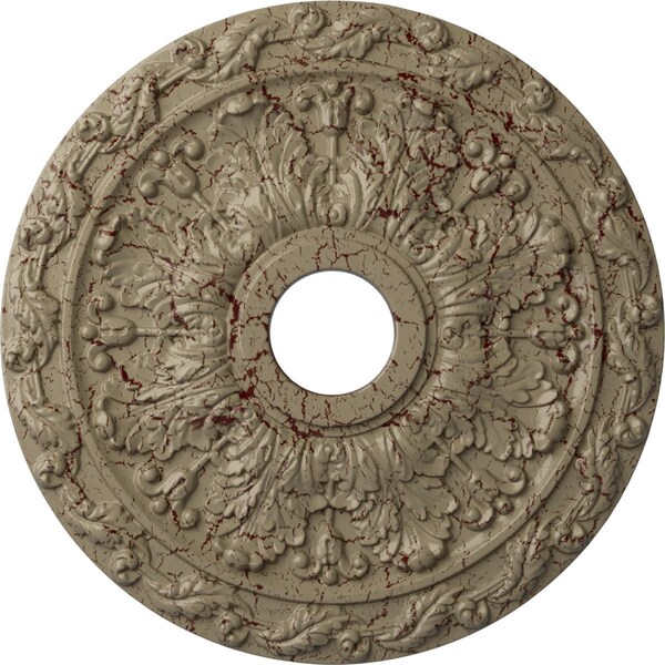 Ekena Millwork Spring Leaf Medallion (Canopies up to 5 5/8"), 19 7/8"OD x 3 5/8"ID x 1 1/4"P, Gobi Desert Crackle CM19SPGDC - main